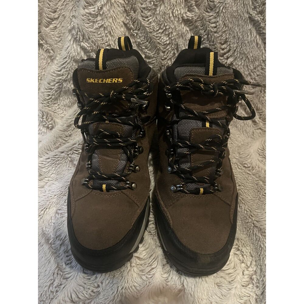 Skechers Men's Brown Black Hiking Trail Shoes Size 9.5 Outdoor Sneakers